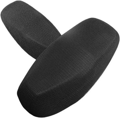 Motorcycle Seat Cover 3D Honeycomb Sunscreen Heat Insulation Seat Spacer Mesh Fabric Breathable Anti-Slip Cushion for Scooter Moped Black (M) in Saudi Arabia