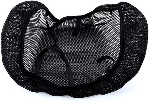 Motorcycle Seat Cover 3D Honeycomb Sunscreen Heat Insulation Seat Spacer Mesh Fabric Breathable Anti-Slip Cushion for Scooter Moped Black (M) in Saudi Arabia