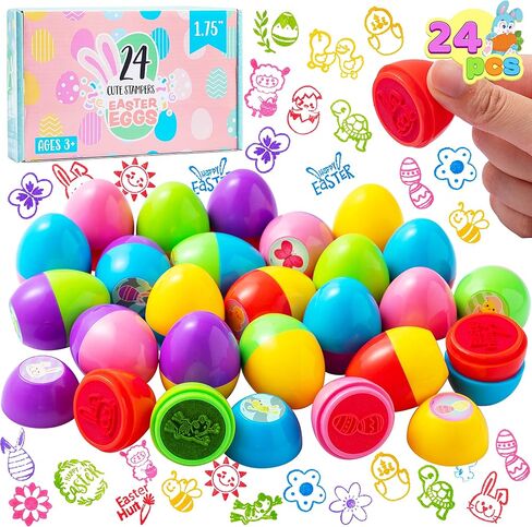 JOYIN 24 Packs Kids Easter Party Favor Prefilled with 1.75" Stampers for Kids Basket Stuffers Easter Egg Assorted Self-ink Stamp for Classroom Exchange and Prize Supplies in Saudi Arabia