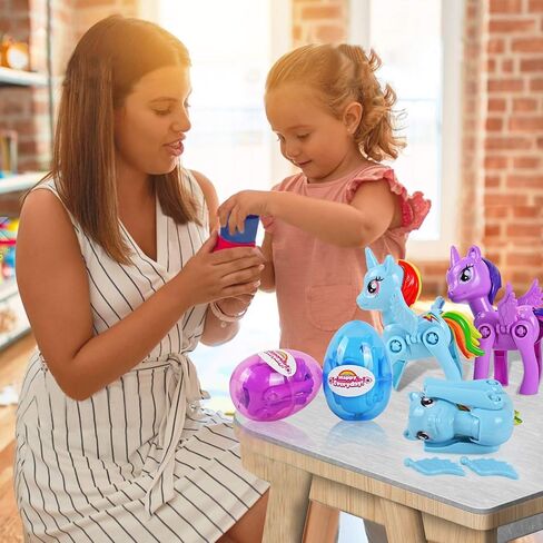 Toys for Girls Age 2-9, Easter Egg Stuffers with 4 Pcs Unicorn Toys Kids Easter Basket Stuffers for Girls Boys Birthday Christmas Party Favor Class Rewards Easter Gifts for Kids Age 3 4 5 6 7 in Saudi Arabia