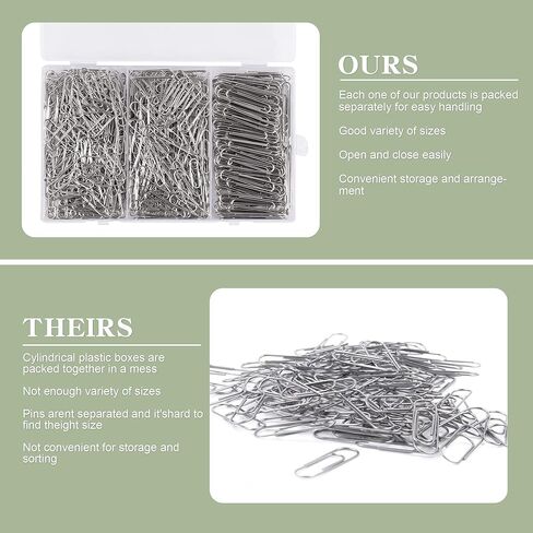 Jumbo Paper Clips, Paper Clips Assorted Size, Paperclips, Large Paper Clips, Paperclips Office, Small Paper Clips, Paperclips Medium Size, 700pcs, Silver in Kuwait