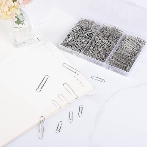 Jumbo Paper Clips, Paper Clips Assorted Size, Paperclips, Large Paper Clips, Paperclips Office, Small Paper Clips, Paperclips Medium Size, 700pcs, Silver in Kuwait
