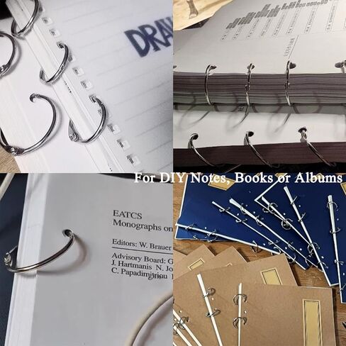 50 Pcs Note Book Binder Rings Loose Leaf Opening Ring Buckles Iron Hanging Rings Keyrings (Inner Diameter 1-Inch Yellow) in Saudi Arabia