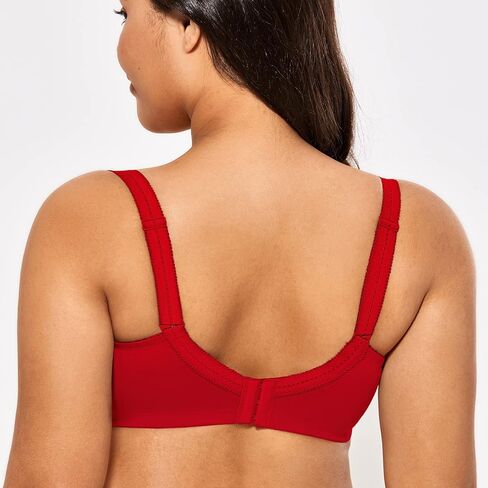 حمالة صدر نسائية من DELIMIRA مقاس كبير من الدانتيل مع سلك داخلي تدعم التغطية الكاملة حمالات صدر قطنية غير مبطنة in Kuwait