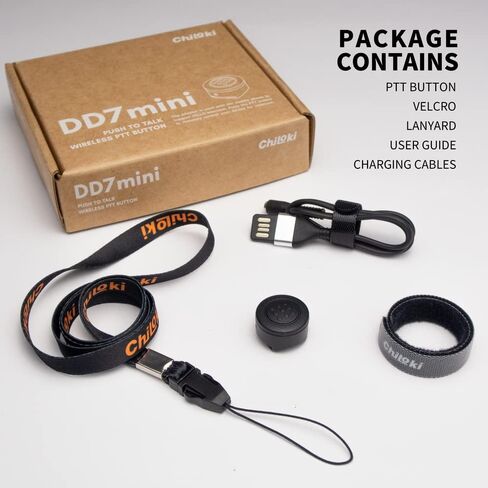 [Chiloki] DD7mini، زر PTT لاسلكي عن بعد Zello walkie Talkie، حجم مصغر، مقاوم للماء IP66، طريقة شحن مغناطيسية، متعدد الأغراض in Kuwait