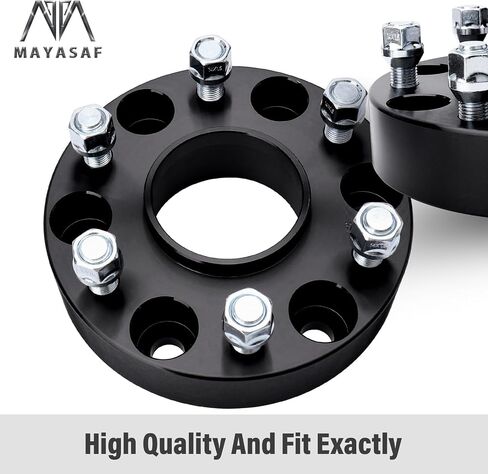 فواصل عجلات MAYASAF Hubcentric [عبوتان، سمك 1.5 بوصة، 6 عروات] لسيارة Chevy Silverado (GMC Sierra) 1500/2500، Tahoe/Yukon، لسيارة Cadillac Escalade، نمط مسمار 6x5.5، 78.1 Hub Bore، M14x1.5 Studs in Saudi Arabia