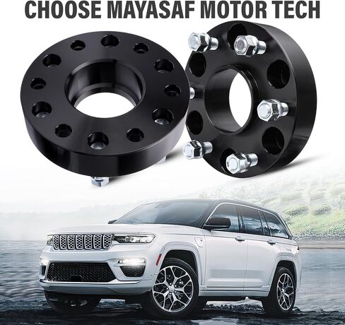 فواصل عجلات MAYASAF Hubcentric [عبوتان، سمك 1.5 بوصة، 6 عروات] لسيارة Chevy Silverado (GMC Sierra) 1500/2500، Tahoe/Yukon، لسيارة Cadillac Escalade، نمط مسمار 6x5.5، 78.1 Hub Bore، M14x1.5 Studs in Saudi Arabia