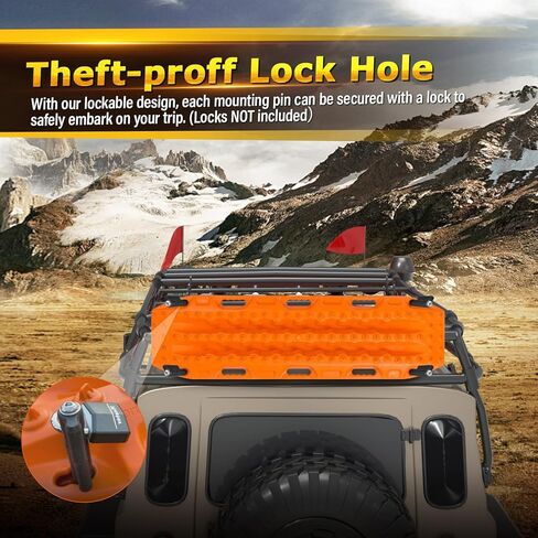 Mounting Pins for Recovery Boards, Lockable Design Traction Boards Mounting Pins, Theftproof Safety Kits, Safe Mount Pins Fit for MaxTrax MKII Recovery Boards, Includes One Pack Only in Kuwait