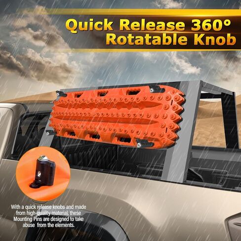 Mounting Pins for Recovery Boards, Lockable Design Traction Boards Mounting Pins, Theftproof Safety Kits, Safe Mount Pins Fit for MaxTrax MKII Recovery Boards, Includes One Pack Only in Kuwait