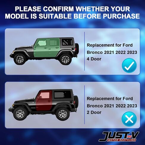 استبدال لوحات الجري لسيارة Ford Bronco 2021 2022 2023 ذات 4 أبواب SUV (ليست للرياضة) خطوات جانبية سوداء ذات ملمس رملي مزدوج، قضبان جانبية شديدة التحمل منسدلة من Nerf in Kuwait