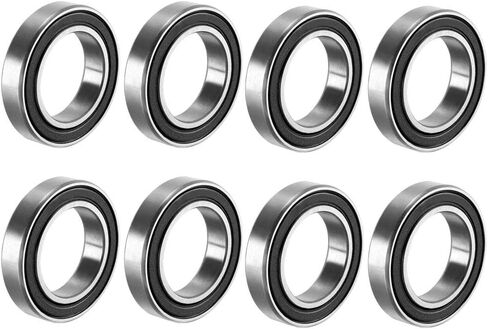 uxcell 6802-2RS Deep Groove Ball Bearing Double Sealed 1180802, 15mm x 24mm x 5mm Carbon Steel Bearings (Pack of 8) in Saudi Arabia