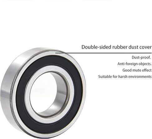 6306-2RZ Bearings, 30x72x19mm Ball Bearing 6306RZ Double Rubber Sealed Shielded Bearing ID 30mm, OD 72mm, Thickness 19mm Ball Bearing, Professional High-Speed Deep Groove Ball Precision Motor Bearings in Saudi Arabia