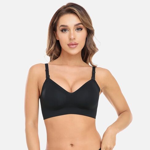 Momcozy Seamless Nursing Bra Womens Comfort Soft Breastfeeding Support Bra Maternity Wireless Bralette Beige in Saudi Arabia