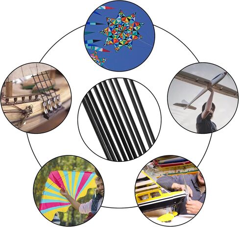 Carbon Fiber Rod, 10 Pieces 400mmX 1mm Carbon Fiber Matte Pole for Model Airplane Kites DIY Craft in Saudi Arabia