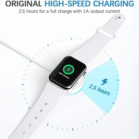 1.5 متر - شاحن سريع لساعة Apple، كابل شحن مغناطيسي لساعة Apple معتمد من MFi (جديد 2024) سلك كابل شحن لاسلكي مغناطيسي سريع محمول متوافق مع Apple Watch Series 9 8 7 6 SE 5 4 3 2 1 in Kuwait