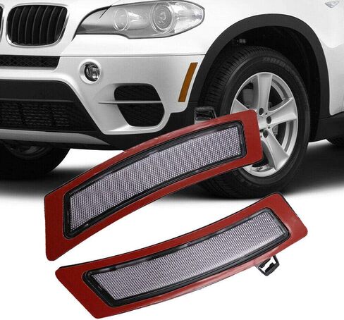 Bright-TECH Series Amber Lens Clip On Skull Front Bumper Side Marker Replacement Reflector Kit Designed For E70 X5 LCI FACELIFT OEM#63147274433 in Saudi Arabia