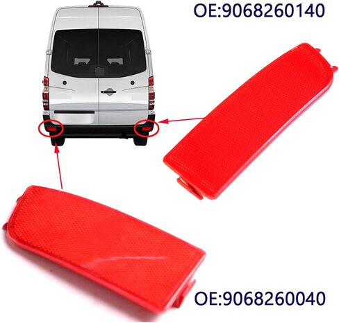 Rear Red Bumper Reflectors Kit Cover Left Right for Dodge Freightliner Sprinter 906 2500 3500 VW Crafter 2E 2006-2021 9068260040 9068260140 in Saudi Arabia