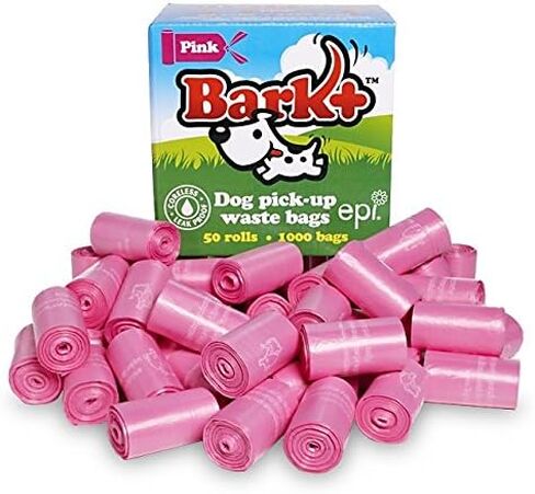 أكياس فضلات الكلاب، عدد 1000، باللون الوردي من Bark+ in Kuwait