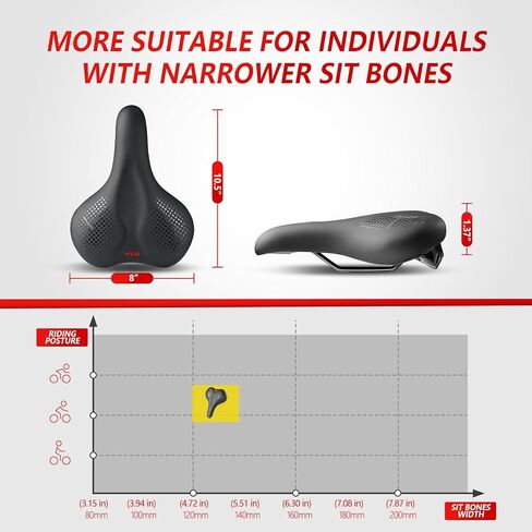 مقعد الدراجة I مقعد الدراجة للرجال والنساء، سرج دراجة مقاوم للماء مع مقبض I تمرين مقعد الدراجة لتمارين Peloton Echelon BMX، MTB ودراجات الطريق in Kuwait