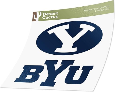 Desert Cactus Brigham Young University Cougars BYU Cougs Sticker Vinyl Decal Laptop Water Bottle Car Scrapbook (4 Inch Set V1) in Saudi Arabia
