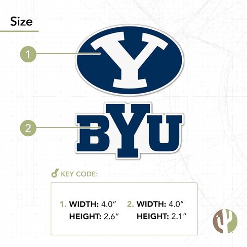 Desert Cactus Brigham Young University Cougars BYU Cougs Sticker Vinyl Decal Laptop Water Bottle Car Scrapbook (4 Inch Set V1) in Saudi Arabia
