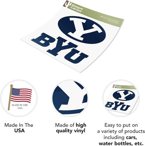 Desert Cactus Brigham Young University Cougars BYU Cougs Sticker Vinyl Decal Laptop Water Bottle Car Scrapbook (4 Inch Set V1) in Saudi Arabia