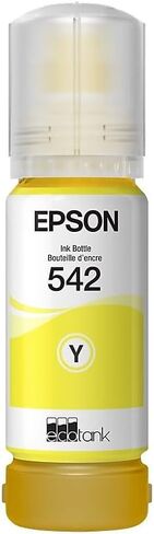 زجاجة حبر EPSON 542 EcoTank فائقة السعة باللون الأصفر (T542420-S) تعمل مع EcoTank Pro ET-5150، ET-5170، ET-5180، ET-5800، ET-5850، ET-5880، ET-16600، ET-16650 in Kuwait