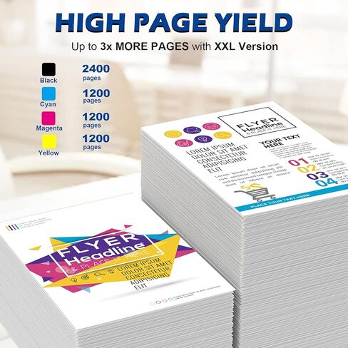 بديل متوافق مع LC20E مزدوج D لخراطيش الحبر Brother LC20E LC-20E XXL لطابعة Brother MFC-J985DW J775DW J5920DW J985DWXL (4BK+2C+2M+2Y) إصدار محدث من 10 عبوات in Kuwait