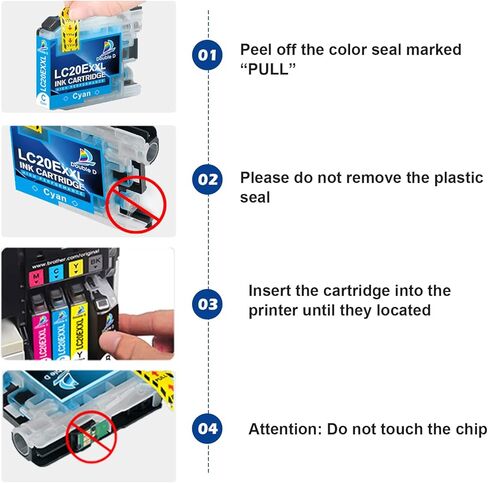 بديل متوافق مع LC20E مزدوج D لخراطيش الحبر Brother LC20E LC-20E XXL لطابعة Brother MFC-J985DW J775DW J5920DW J985DWXL (4BK+2C+2M+2Y) إصدار محدث من 10 عبوات in Kuwait