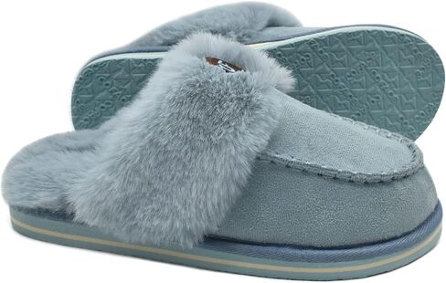 COFACE Womens Fluffy Slippers with Cozy Memory Foam Ladies Fuzzy House Slippers Warm Plush Fur Lined Slip on Arch Support Slippers Indoor Outdoor in Saudi Arabia