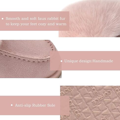 COFACE Womens Fluffy Slippers with Cozy Memory Foam Ladies Fuzzy House Slippers Warm Plush Fur Lined Slip on Arch Support Slippers Indoor Outdoor in Saudi Arabia