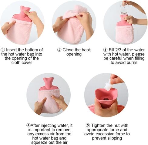 Hot Water Bottle with Cover, Hot Water Bottle with Cute Plush Cover, Super Soft Plush Cover for Pain Relief Headaches Cramps and Winter Warmth in Saudi Arabia
