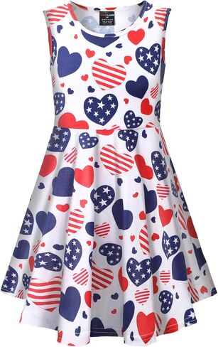 COSLAND Girls' Novelty Dress Kids Printed Holiday Sleeveless Dress, X-Small-Large in Saudi Arabia