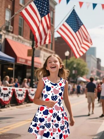 COSLAND Girls' Novelty Dress Kids Printed Holiday Sleeveless Dress, X-Small-Large in Saudi Arabia