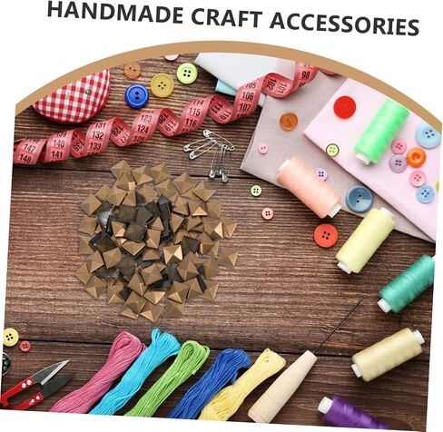 Doitool 100pcs هرم ترصيع DIY مسطحات مسطحة لأحذية حقائب الملابس والأحزمة دائمة البشرة ودية غير تلاشى الملحقات الزخرفية in Saudi Arabia