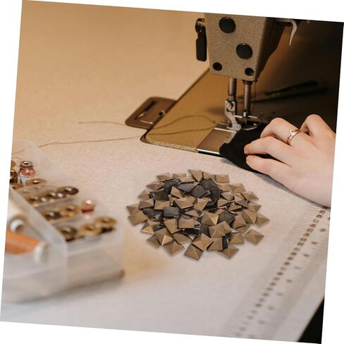 Doitool 100pcs هرم ترصيع DIY مسطحات مسطحة لأحذية حقائب الملابس والأحزمة دائمة البشرة ودية غير تلاشى الملحقات الزخرفية in Saudi Arabia