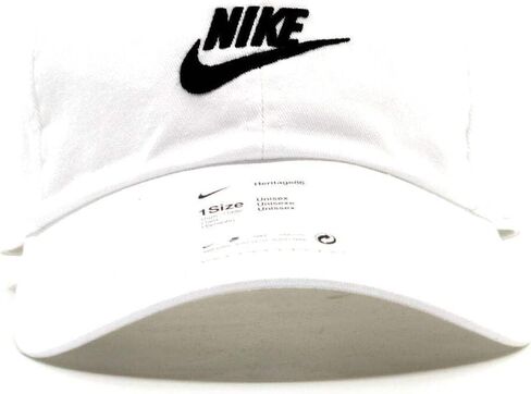Nike Unisex Heritage 86 Sportswear Futura Twill Hat (One Size, White/Black) in Saudi Arabia