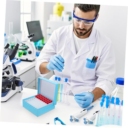 2pcs أنبوب صندوق التخزين حامل الفريزر الحامل للتخزين لأنبوب microcentrifuge مبردة لورقة microcentrifuge السماء الزرقاء in Kuwait