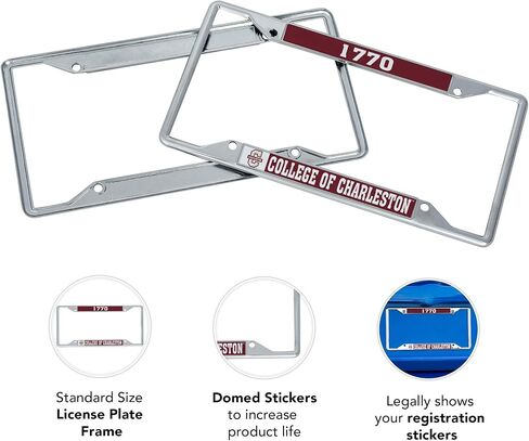 Desert Cactus College of Charleston License Plate Frame Car Tag Holder for Front or Back of Car Cougars C of C Officially Licensed Metal (Year) in Saudi Arabia