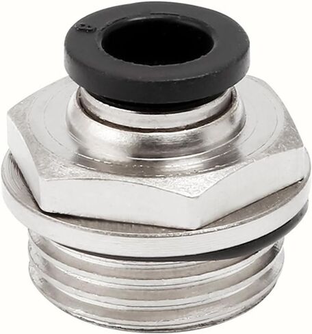5pc quick pneumatic connector PC8-G02/1/8G threaded straight-through air pipe quick-insert with washer pneumatic connector copper nickel plated(PC12-G01) in Saudi Arabia