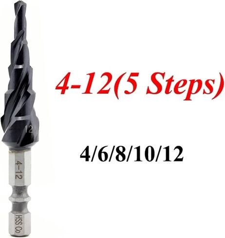 M35 Cobalt M2 Coated Step Drill Bit 3 Spiral Flutes Industrial Metal Woodworking Tools 1Pcs (Color : 4-20mm Shank 1(M2)) in Saudi Arabia