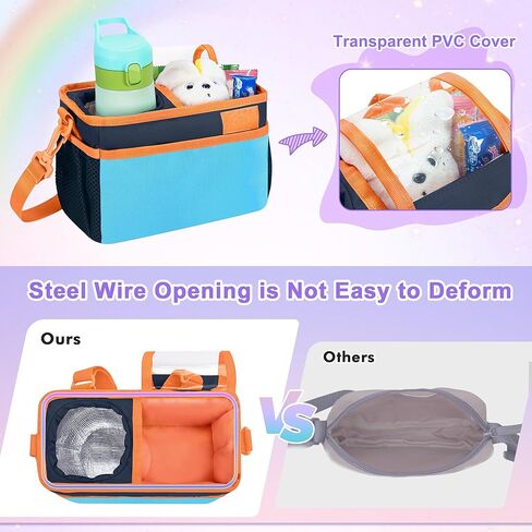 Kids Bike Basket Front, Scooter Bag, Cute Bicycle Accessories with Insulated Cup Holder for Boys Girls Children, Fit Most Handlebar, Tricycle, with Detachable Shoulder Strap in Saudi Arabia