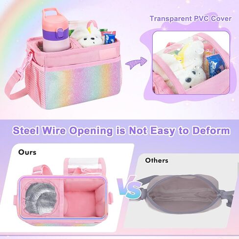 Kids Bike Basket Front, Scooter Bag, Cute Bicycle Accessories with Insulated Cup Holder for Boys Girls Children, Fit Most Handlebar, Tricycle, with Detachable Shoulder Strap in Saudi Arabia