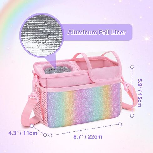 Kids Bike Basket Front, Scooter Bag, Cute Bicycle Accessories with Insulated Cup Holder for Boys Girls Children, Fit Most Handlebar, Tricycle, with Detachable Shoulder Strap in Saudi Arabia