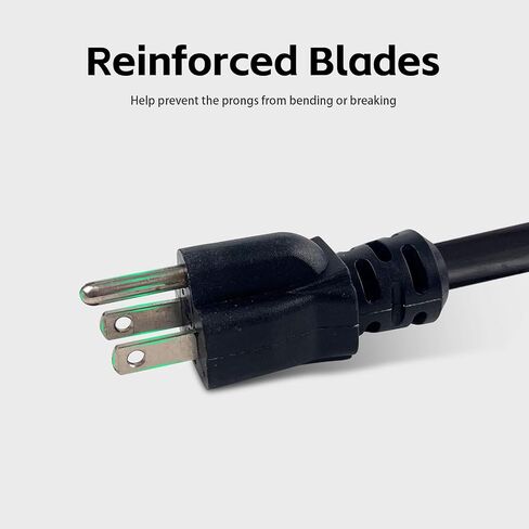 3 Outlets Indoor Outdoor Waterproof Extension Cord 25 FT, 16/3 Heavy Duty Black Electrical Power Cable with Multi Outlets 3 Prong, Great for Outside & Landscaping in Kuwait