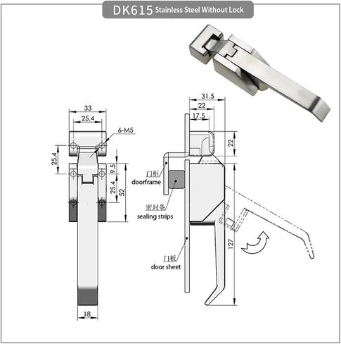 Zinc Alloy Or Stainless Steel Wide Style Storage Industrial Vacuum Tight Closed Door Handle 1Pcs(SS Unlocked) in Saudi Arabia