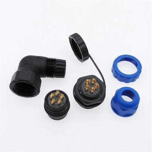 SP20 Angle Connectors Connector 2/3/4/5/6/7/8/9/10/12/14Pin IP68 Cable Connector 90 Degree Elbow 1Pcs(7 pin) in Saudi Arabia