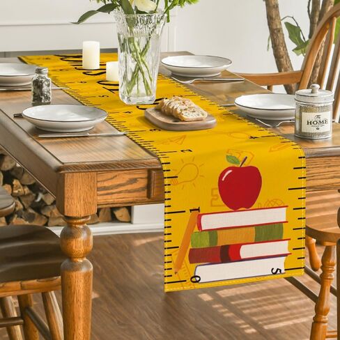 Artoid Mode Ruler Book Back to School Table Runner, First Day of School Student Kids Classroom Dining Table Decoration for Home Party Decor 13x72 Inch in Saudi Arabia