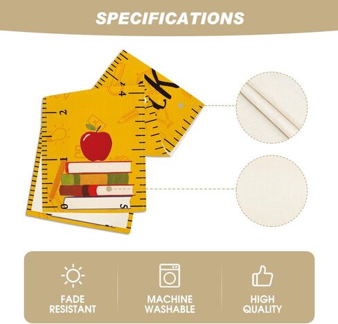 Artoid Mode Ruler Book Back to School Table Runner, First Day of School Student Kids Classroom Dining Table Decoration for Home Party Decor 13x72 Inch in Saudi Arabia