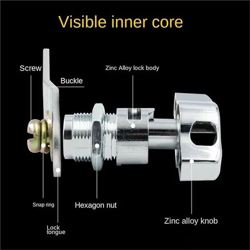 كام قفل الباب القفل الأثاث الميكانيكي سبيكة الزنك أجهزة متعددة الوظائف بدون مفتاح 1pcs (25 مم) in Kuwait